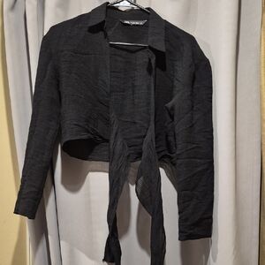 Zara Black Textured Shirt